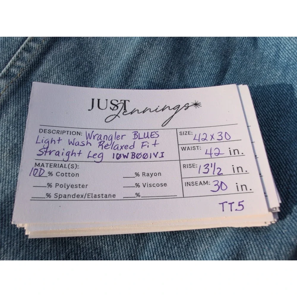 Wrangler Blues Premium Mens Jeans Lt. Acid Wash Blue Denim 42 X  30 10WB001VI‎
